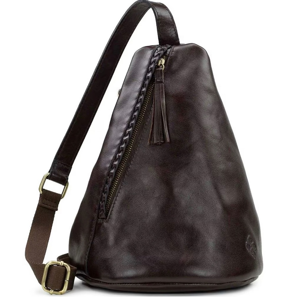 Patricia Nash Iva Nell brown leather sling shoulder bag NWT